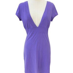 Michael Stars Purple Deep V Neck Babydoll Y2K Tunic Top NEW Size M Orchid